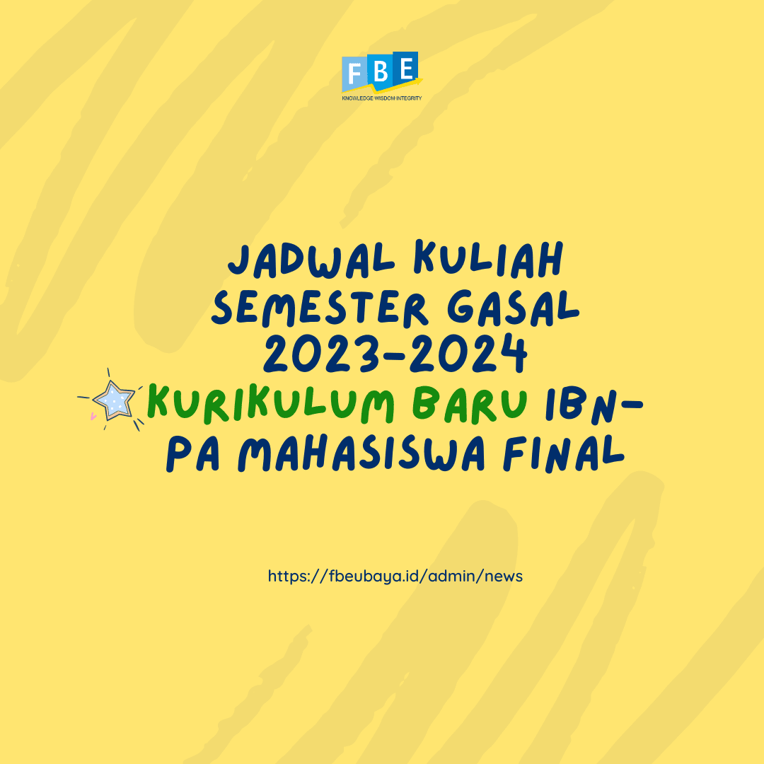 Jadwal Kuliah Semester Gasal 2023-2024 Kurikulum Baru IBN-PA Mahasiswa Final
