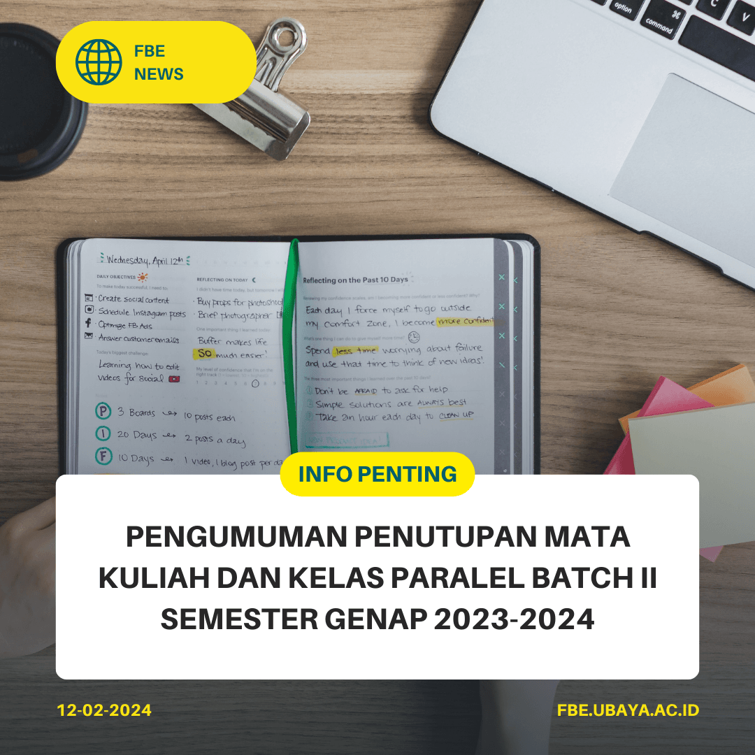 Pengumuman Penutupan Mata Kuliah dan Kelas Paralel Batch II Semester Genap 2023-2024