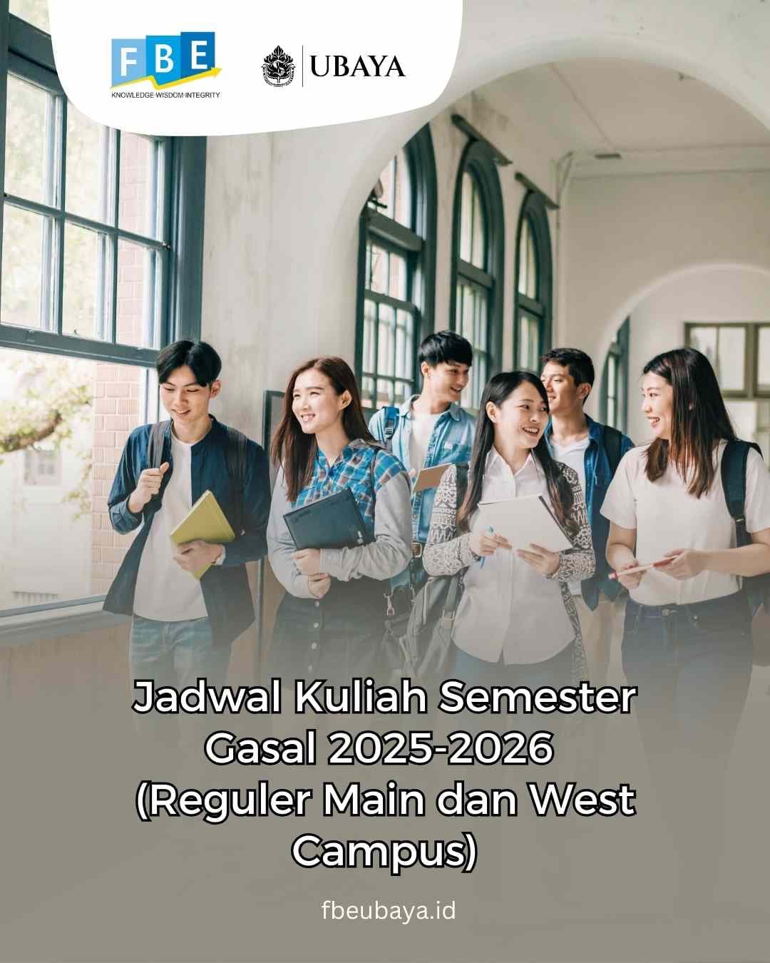 Jadwal Kuliah Semester Gasal 2025 2026 (Reguler Main dan West Campus)