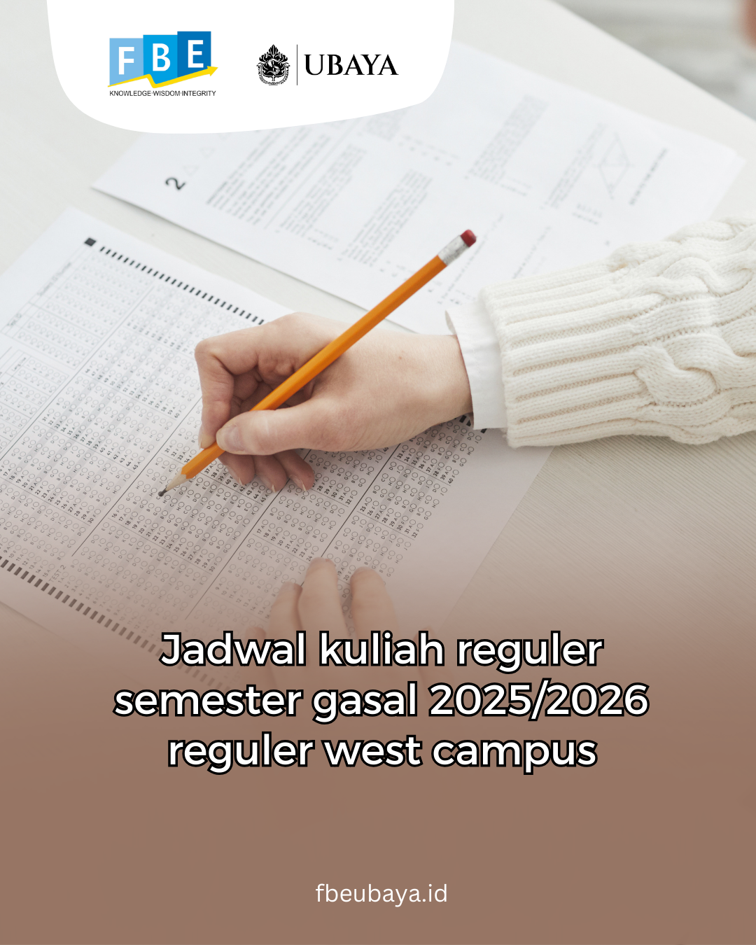 Jadwal kuliah reguler semester gasal 2025/2026 reguler west campus