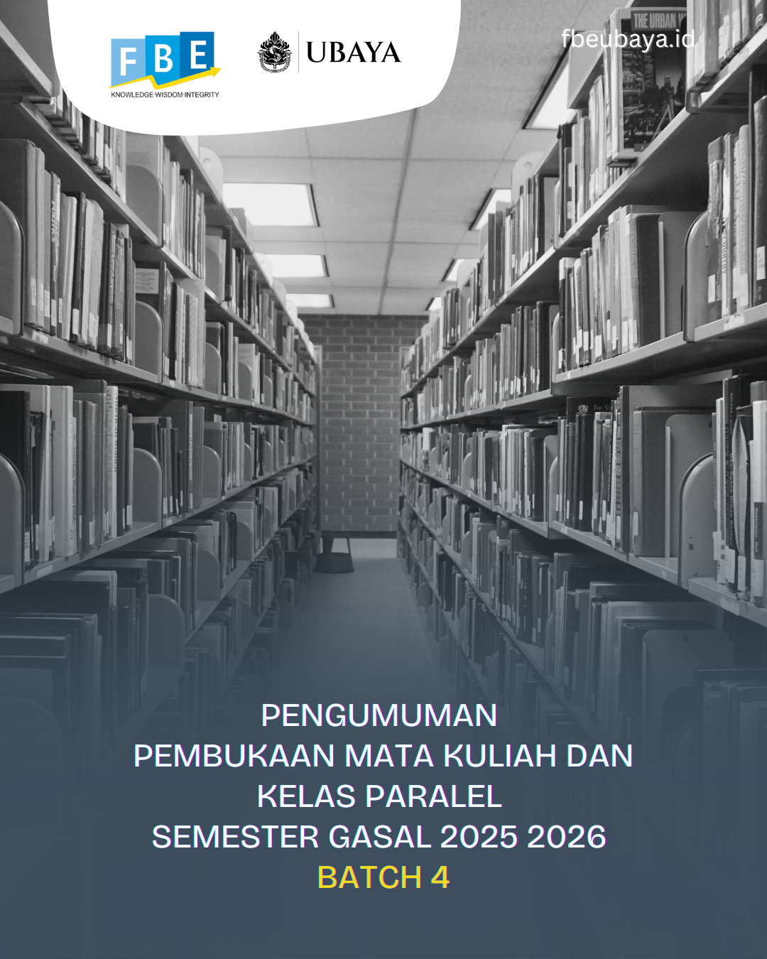 Penutupan Mata Kuliah Dan Kelas Paralel Gasal 2025-2026 Batch 4